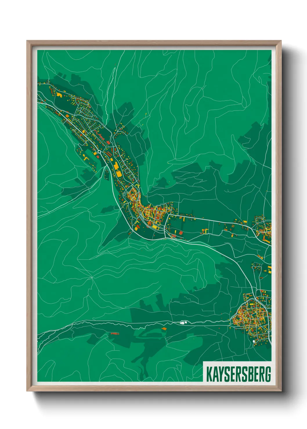 Une affiche de carte sur Kaysersberg