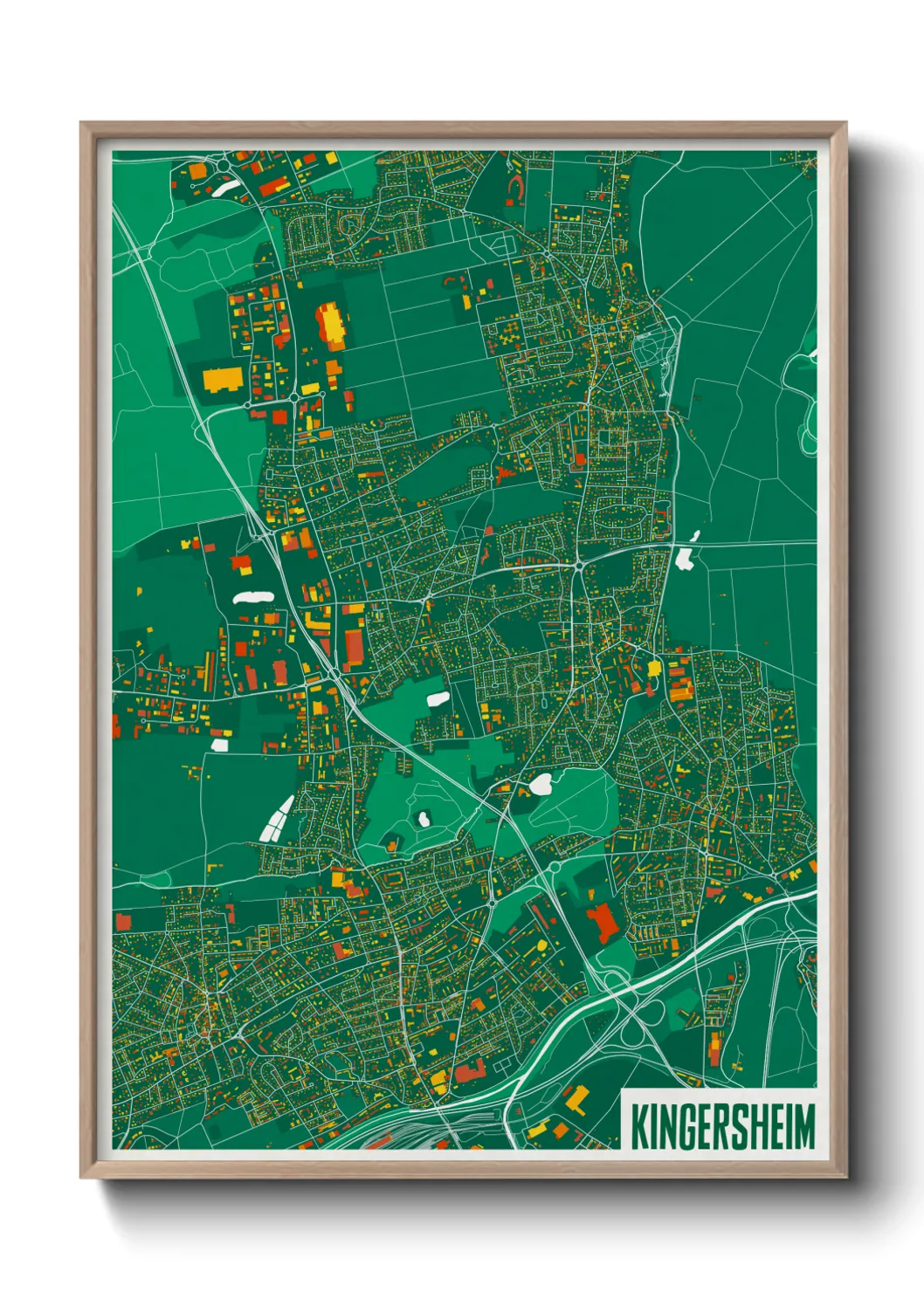 Une affiche de carte sur Kingersheim