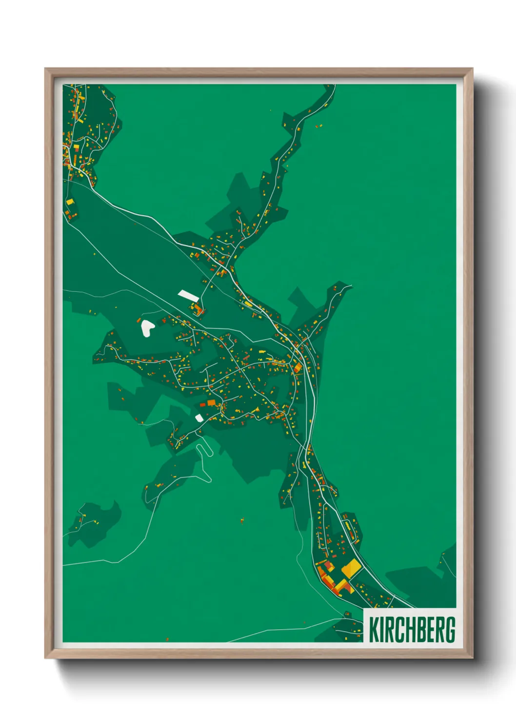 Une affiche de carte sur Kirchberg