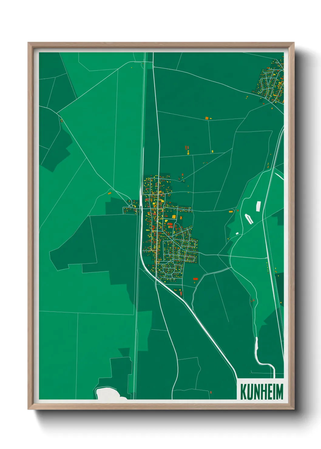 Une affiche de carte sur Kunheim