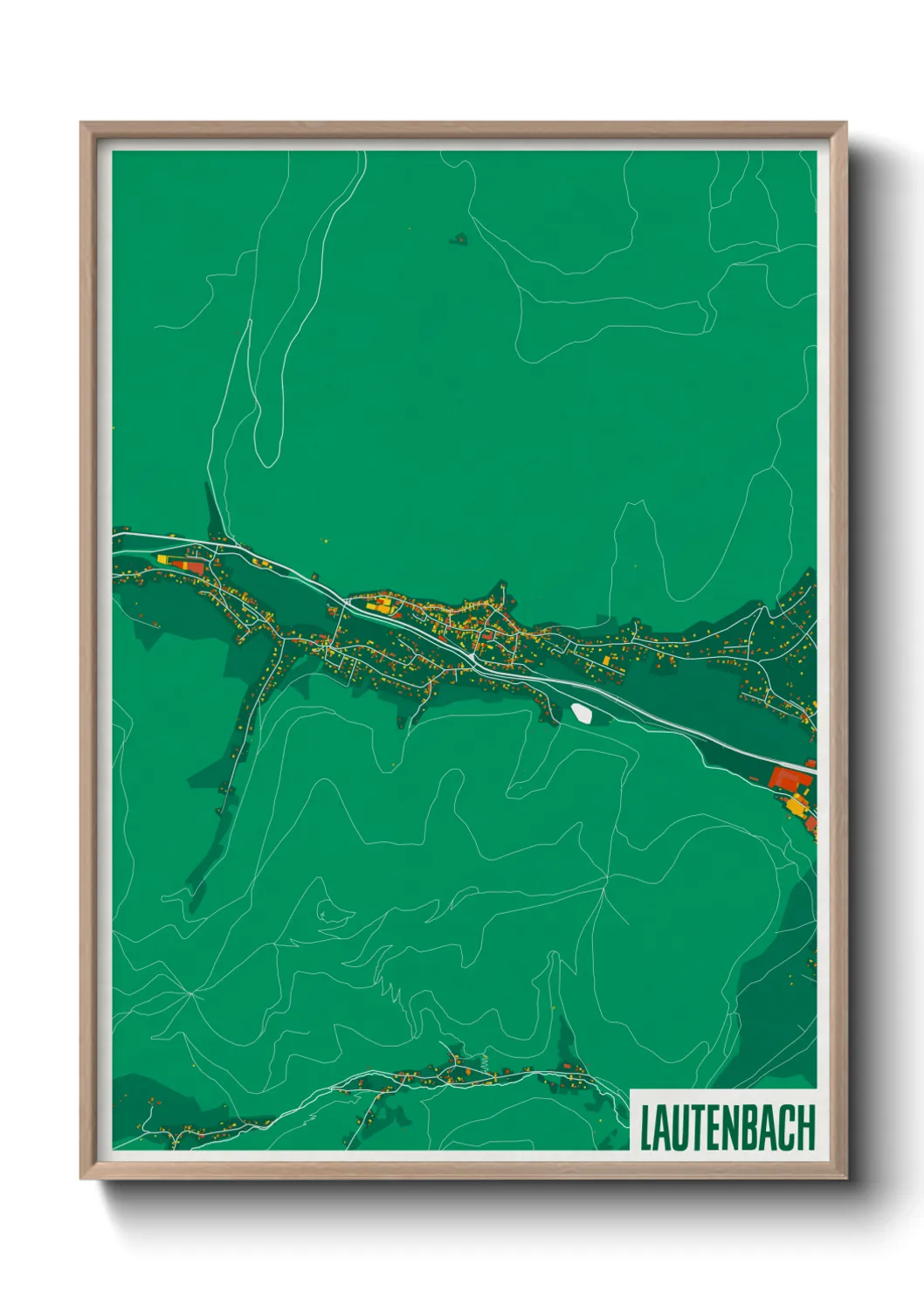 Une affiche de carte sur Lautenbach