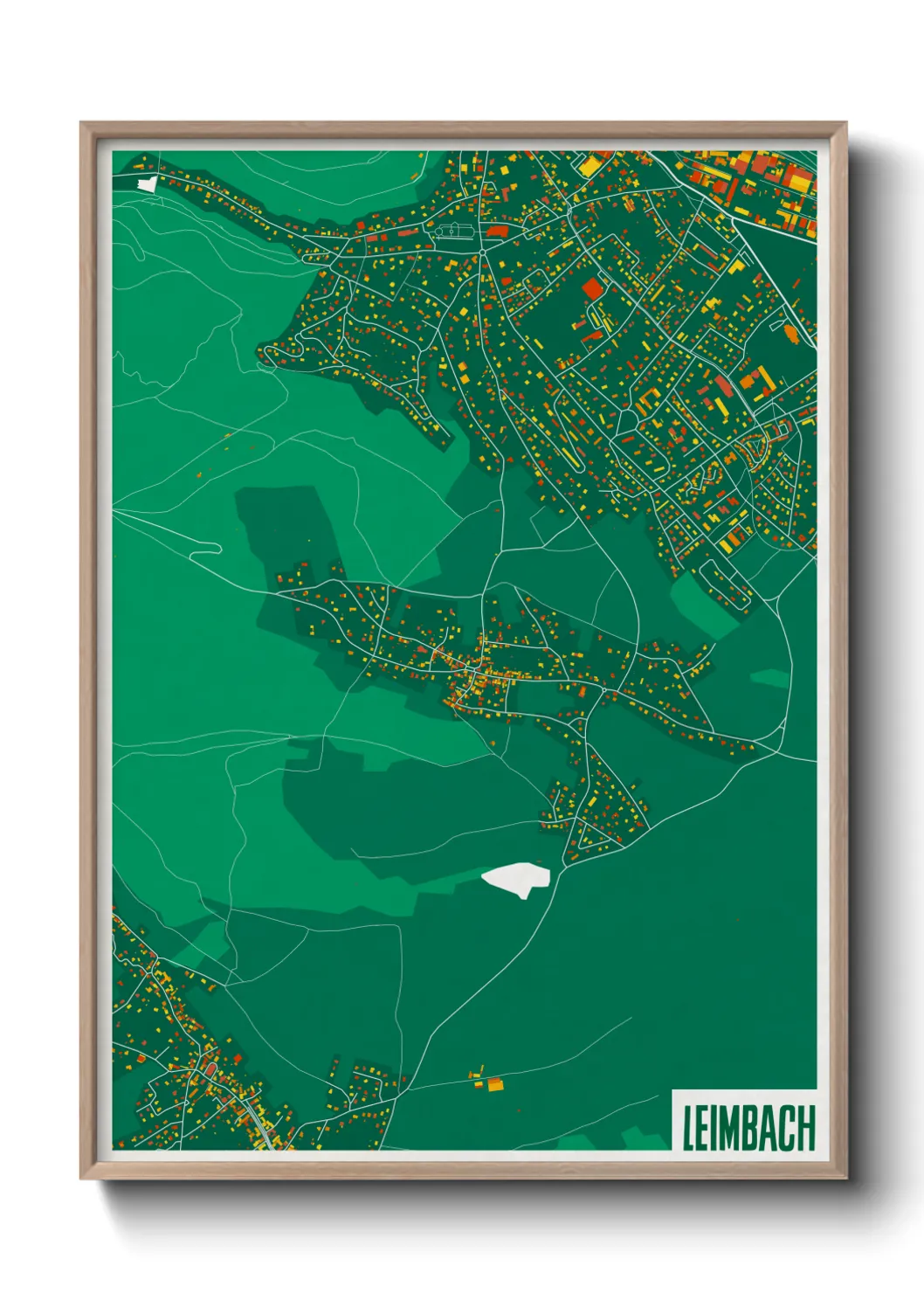Une affiche de carte sur Leimbach