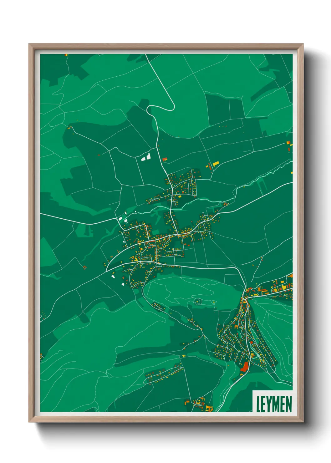 Une affiche de carte sur Leymen