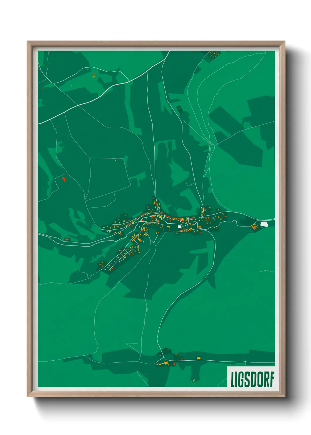 Une affiche de carte sur Ligsdorf