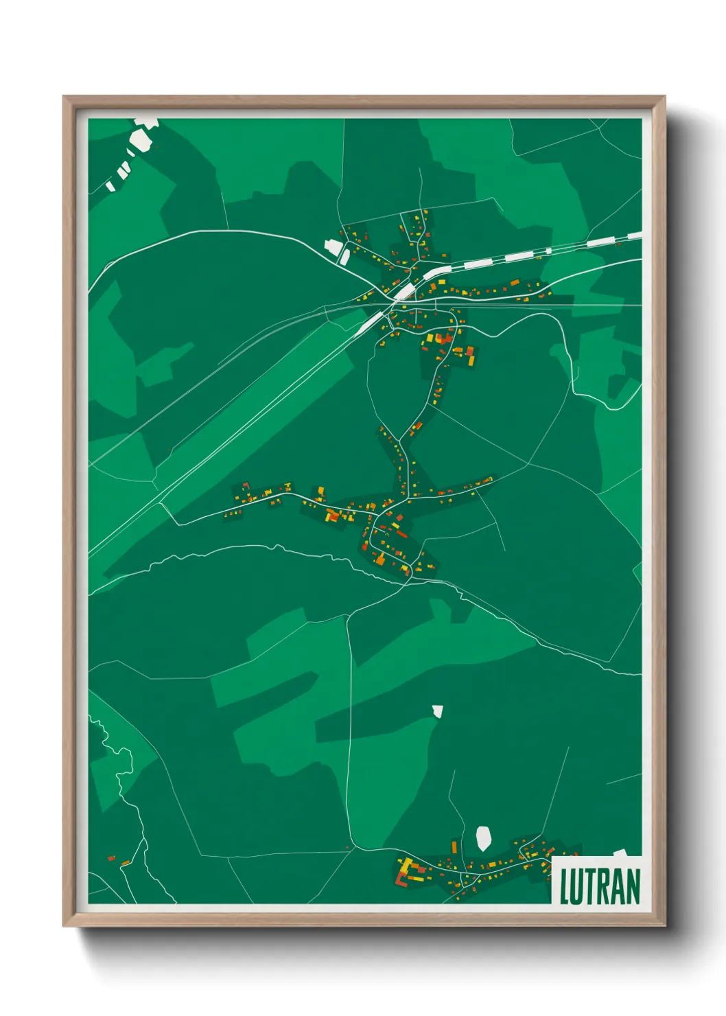 Une affiche de carte sur Lutran