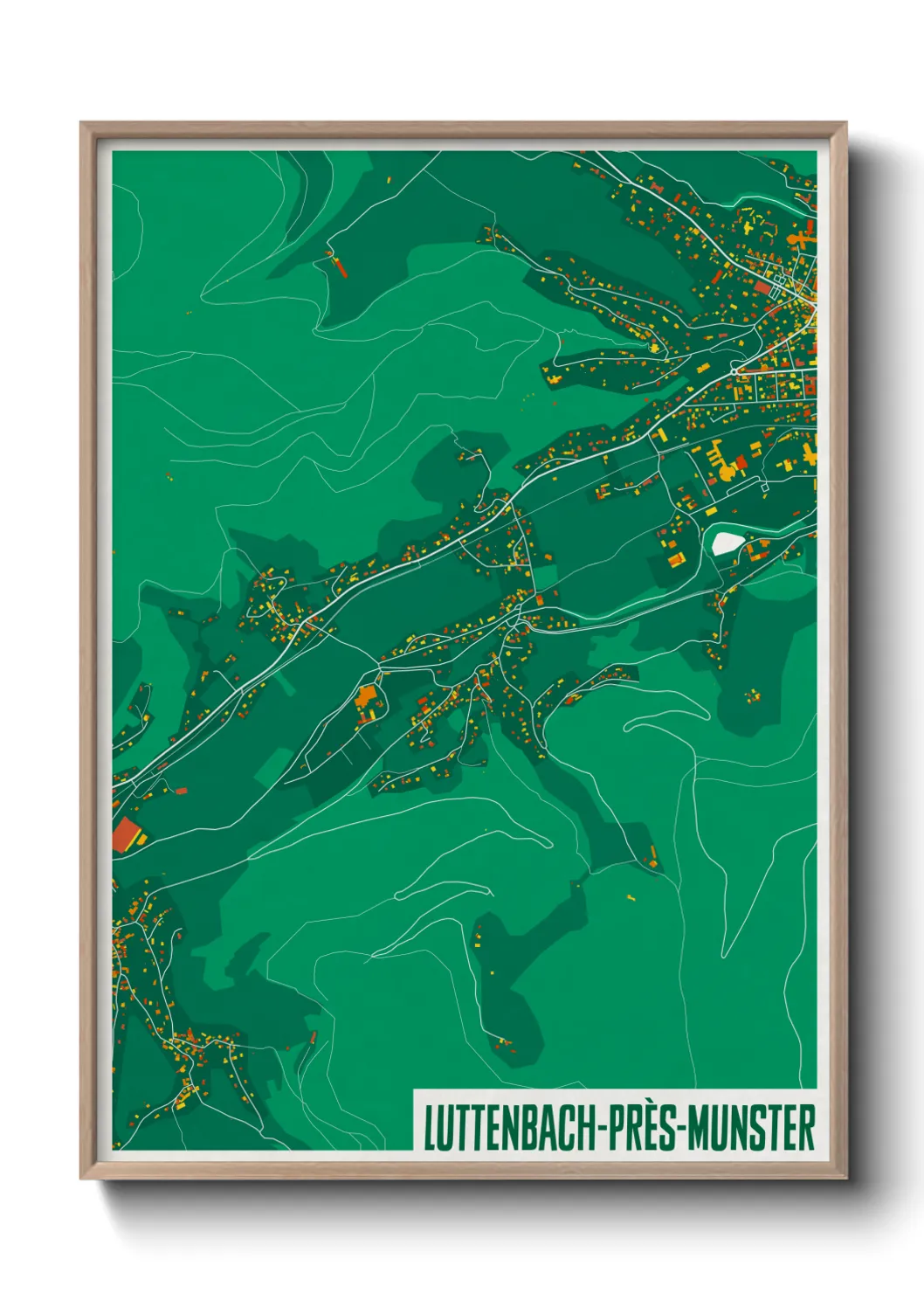 Une affiche de carte sur Luttenbach-près-Munster