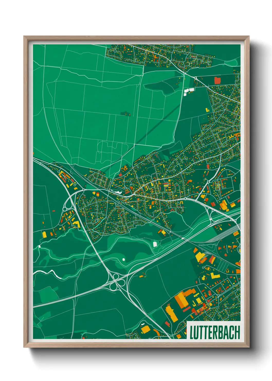 Une affiche de carte sur Lutterbach