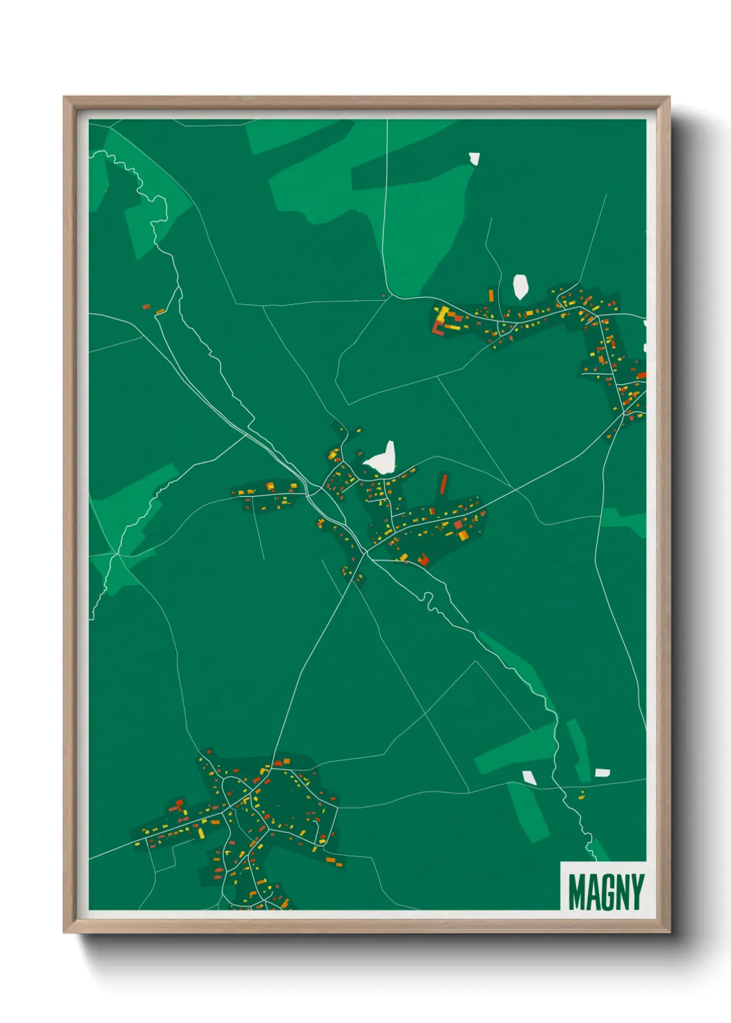 Une affiche de carte sur Magny