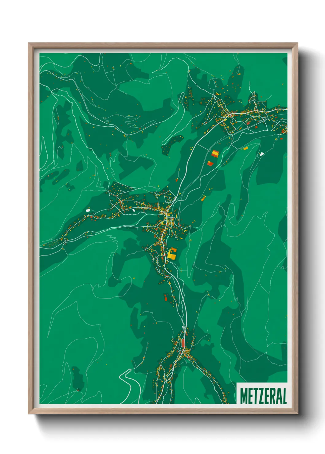 Une affiche de carte sur Metzeral