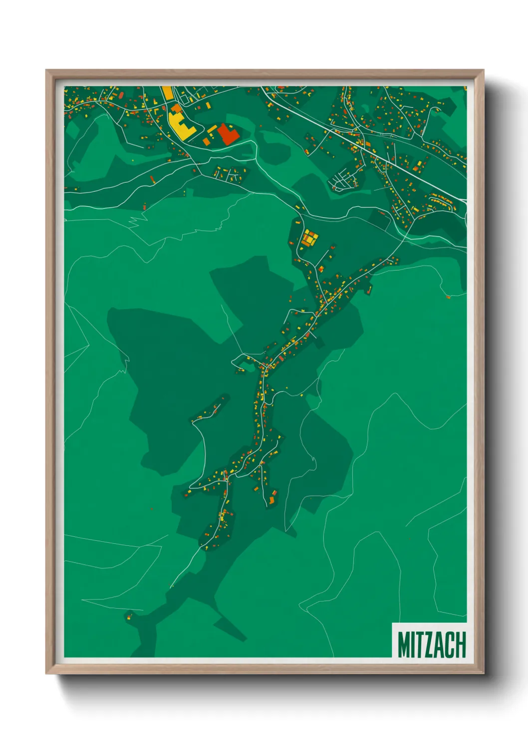 Une affiche de carte sur Mitzach