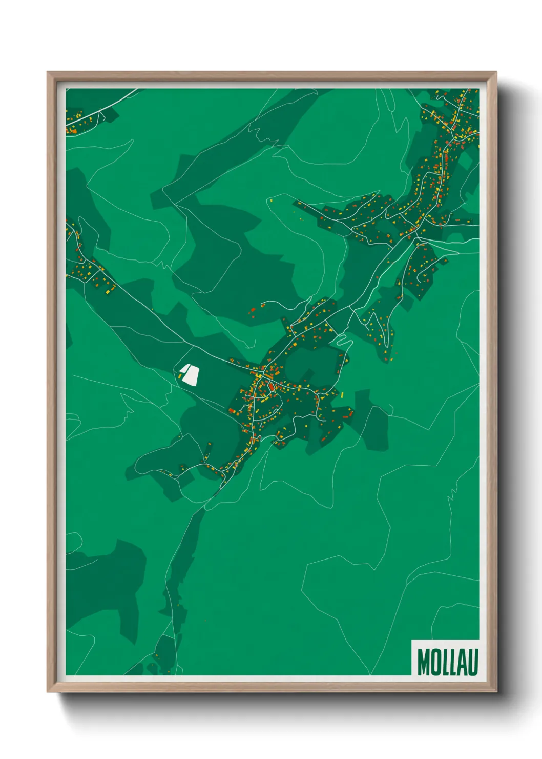 Une affiche de carte sur Mollau