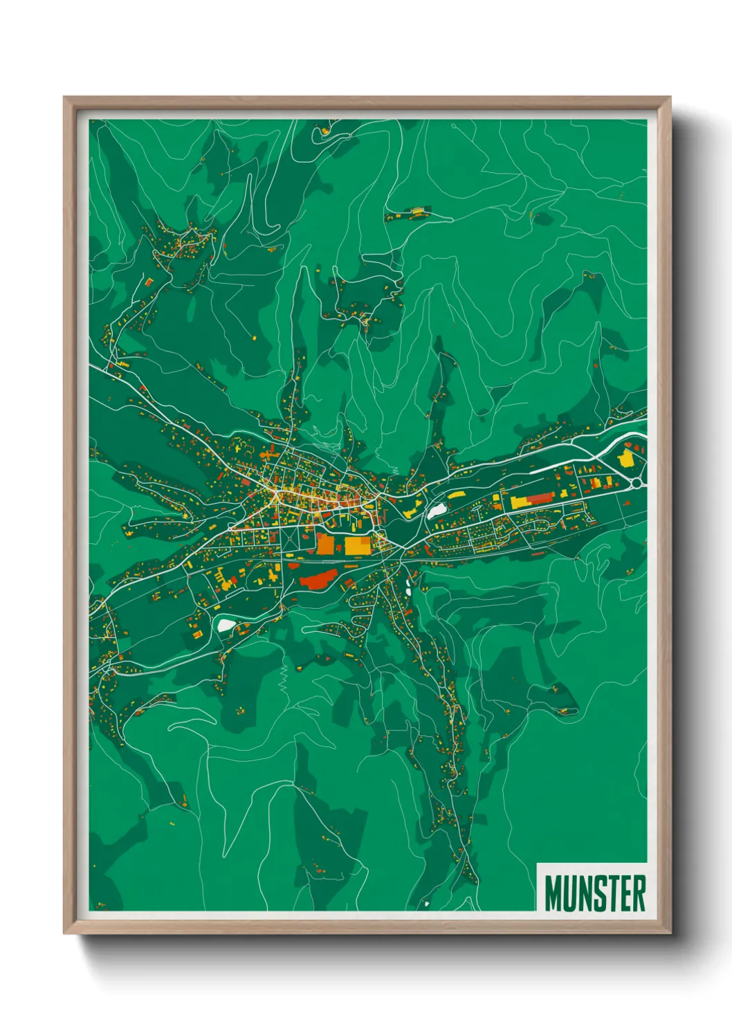 Une affiche de carte sur Munster