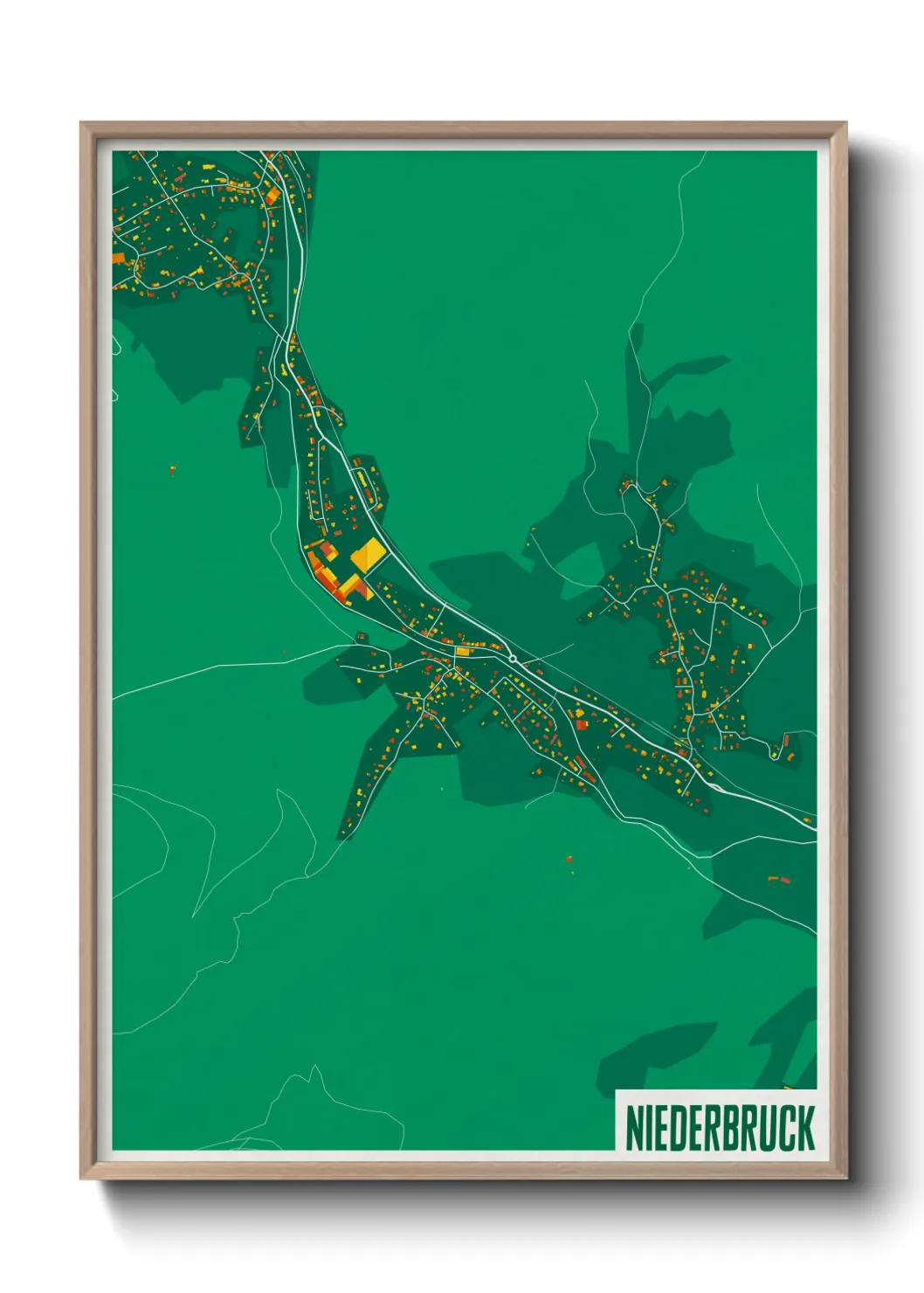 Une affiche de carte sur Niederbruck