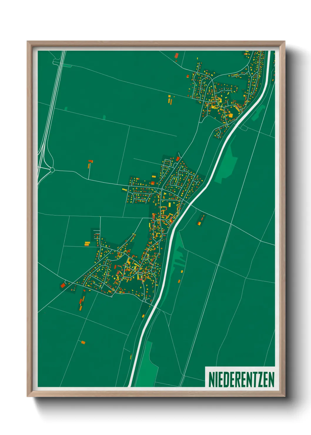 Une affiche de carte sur Niederentzen