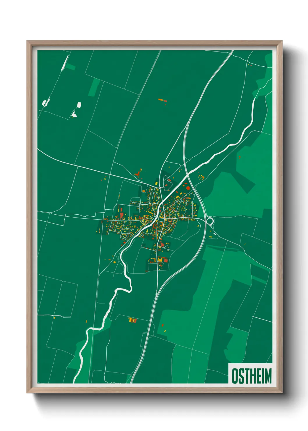 Une affiche de carte sur Ostheim