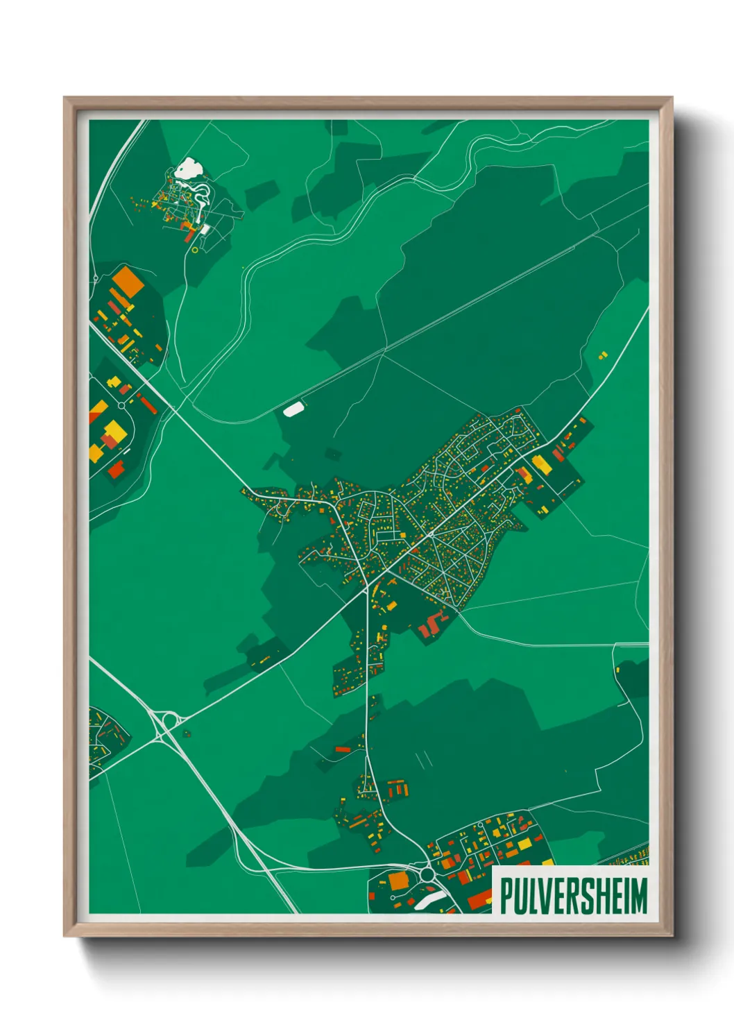 Une affiche de carte sur Pulversheim