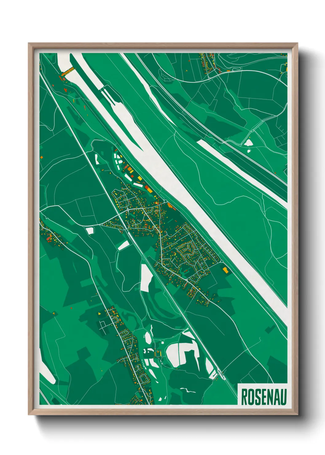 Une affiche de carte sur Rosenau