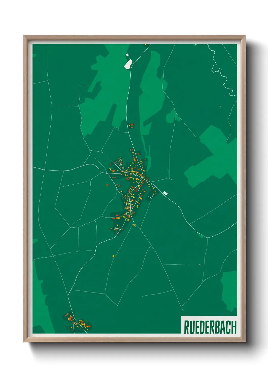 Une affiche de carte sur Ruederbach