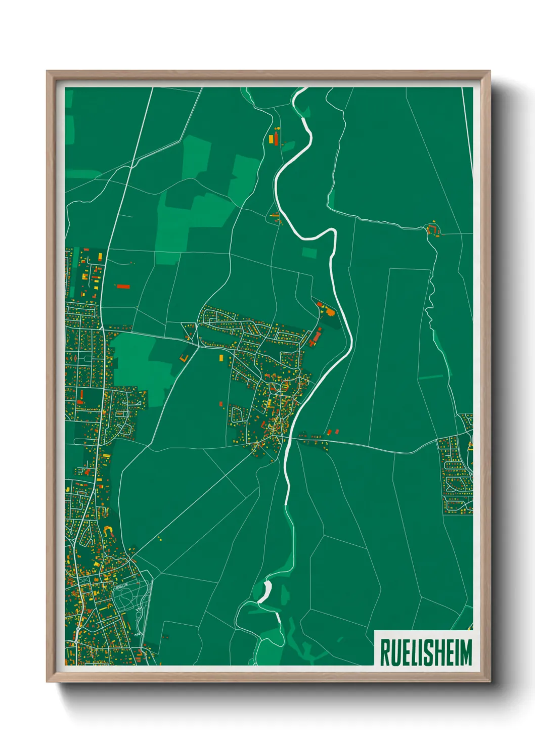 Une affiche de carte sur Ruelisheim