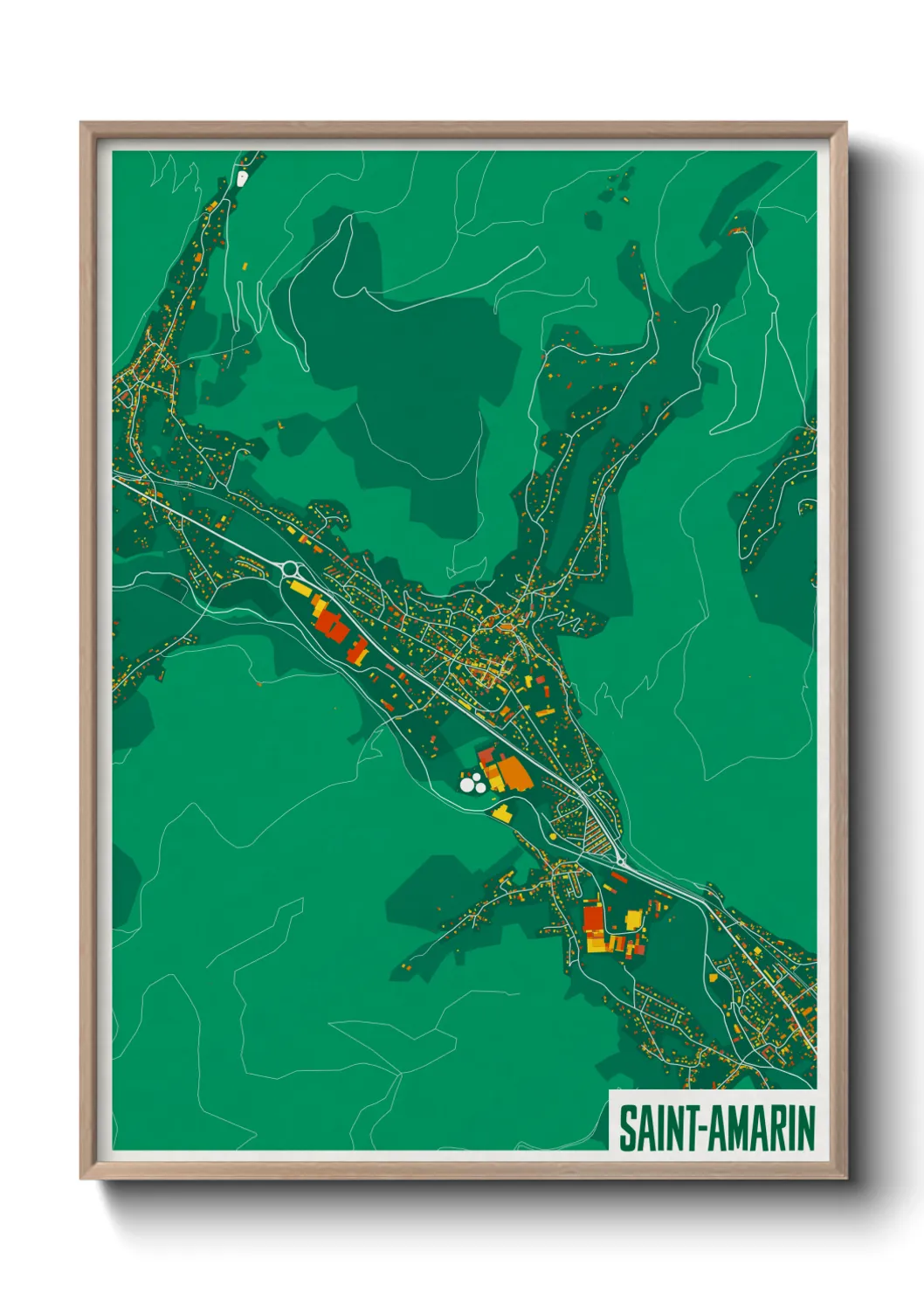 Une affiche de carte sur Saint-Amarin