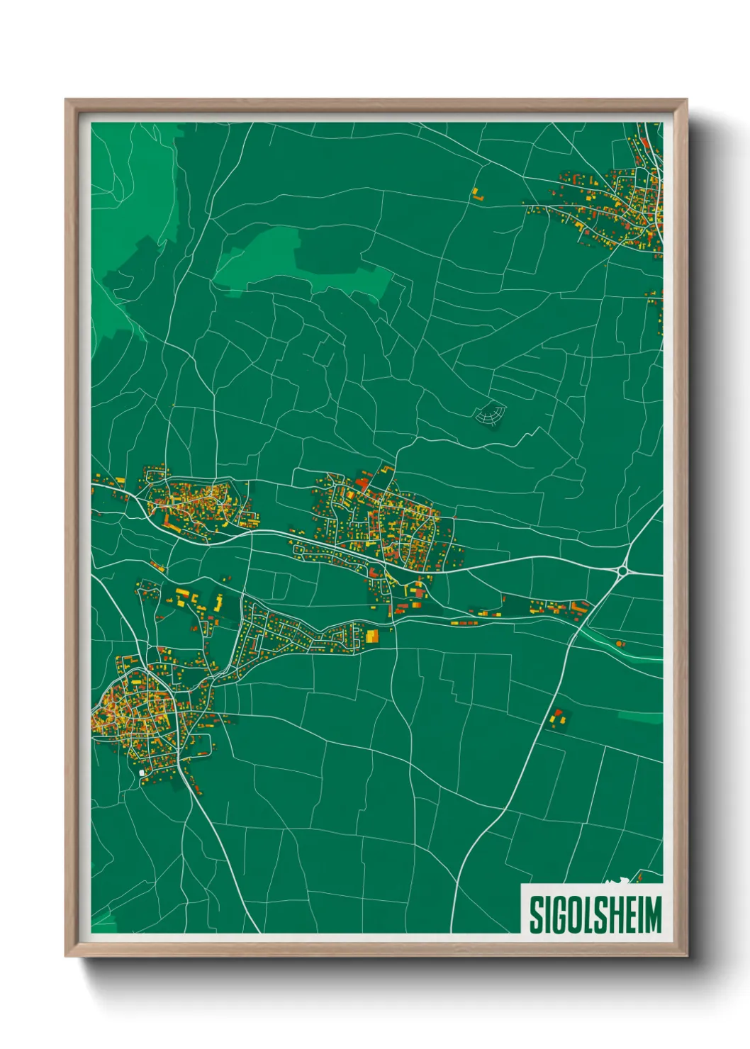 Une affiche de carte sur Sigolsheim