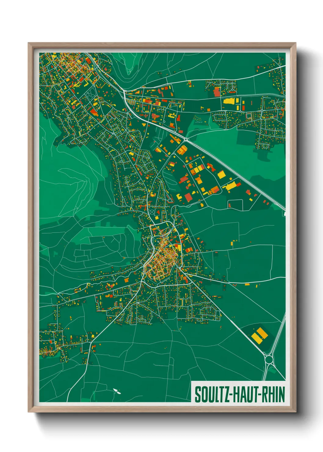 Une affiche de carte sur Soultz-Haut-Rhin