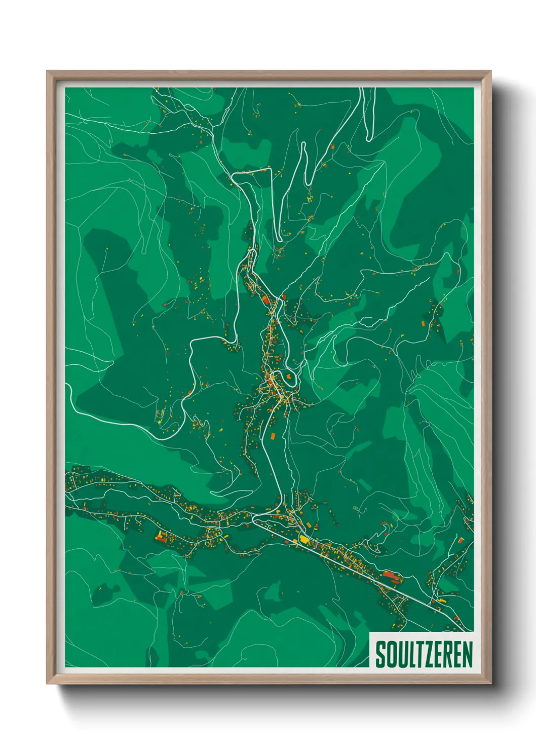 Une affiche de carte sur Soultzeren