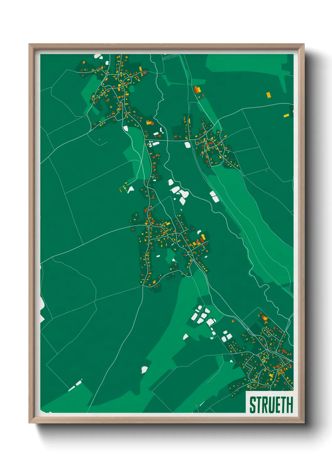 Une affiche de carte sur Strueth