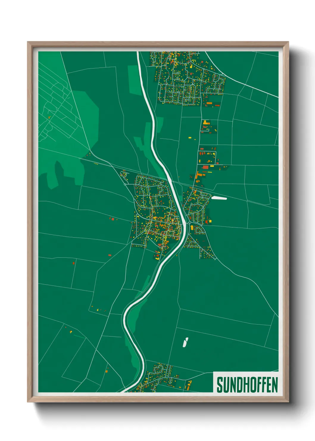 Une affiche de carte sur Sundhoffen