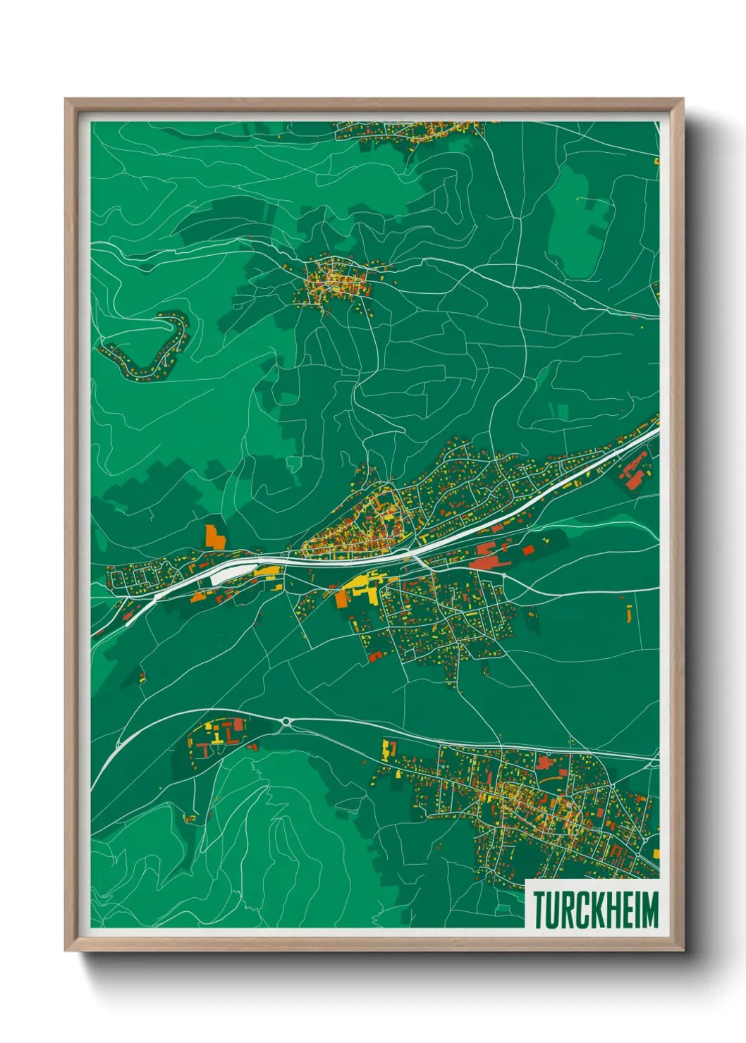 Une affiche de carte sur Turckheim