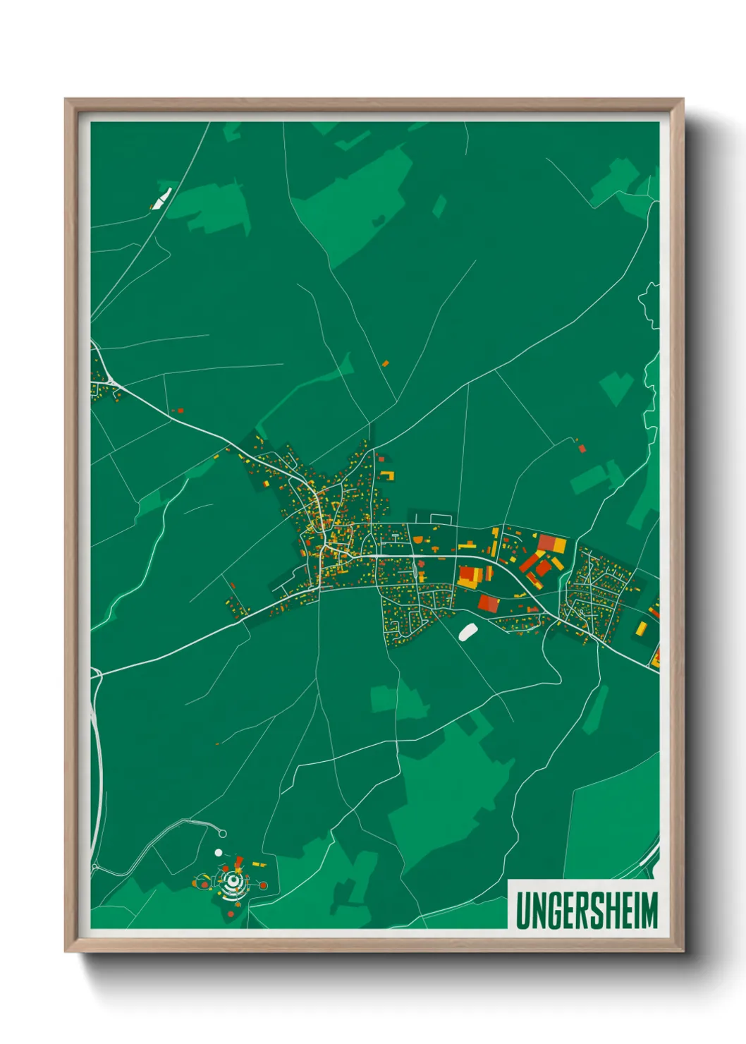 Une affiche de carte sur Ungersheim