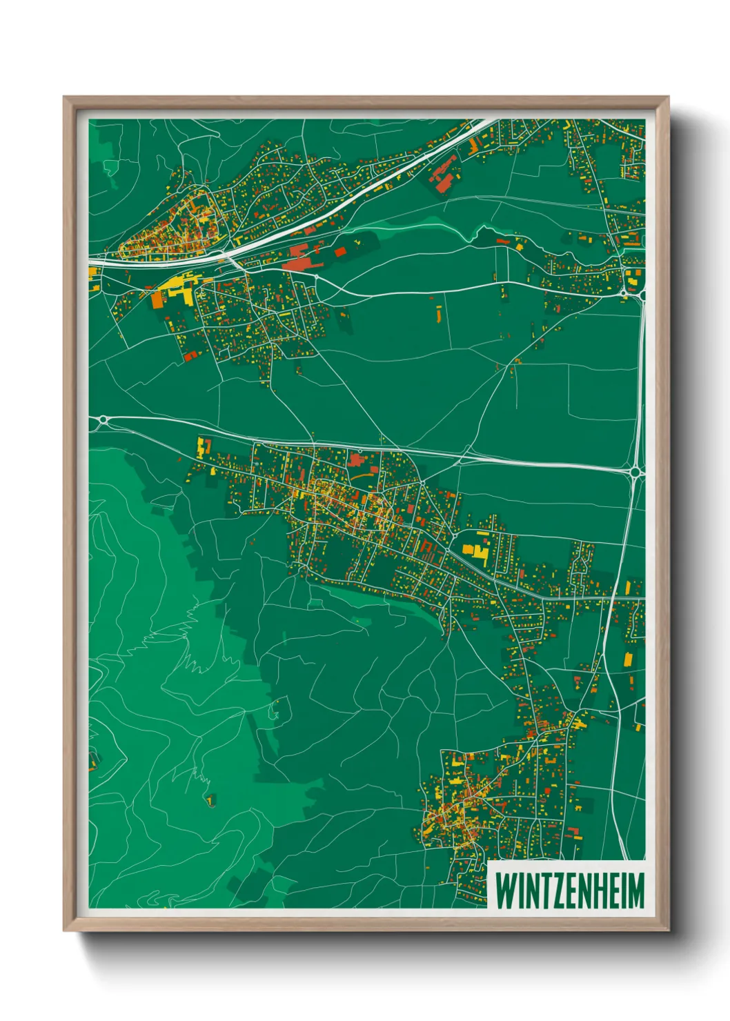 Une affiche de carte sur Wintzenheim
