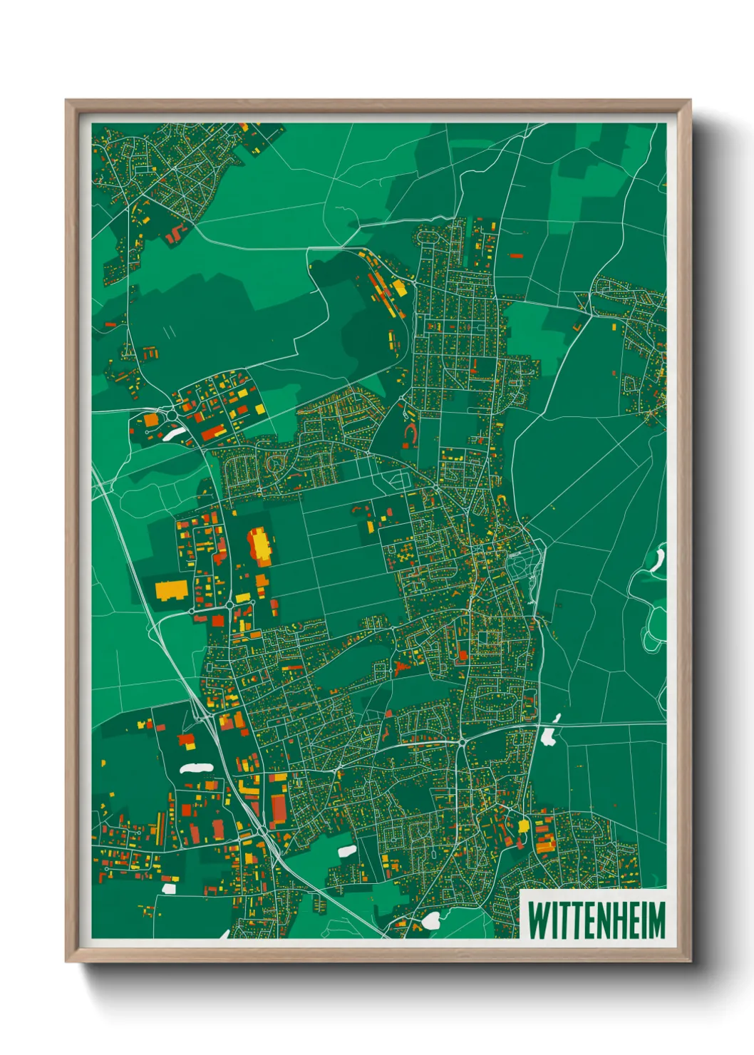Une affiche de carte sur Wittenheim
