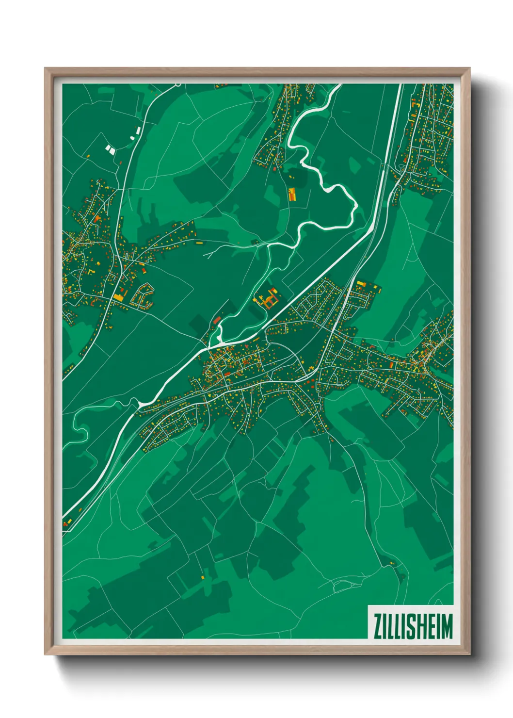 Une affiche de carte sur Zillisheim