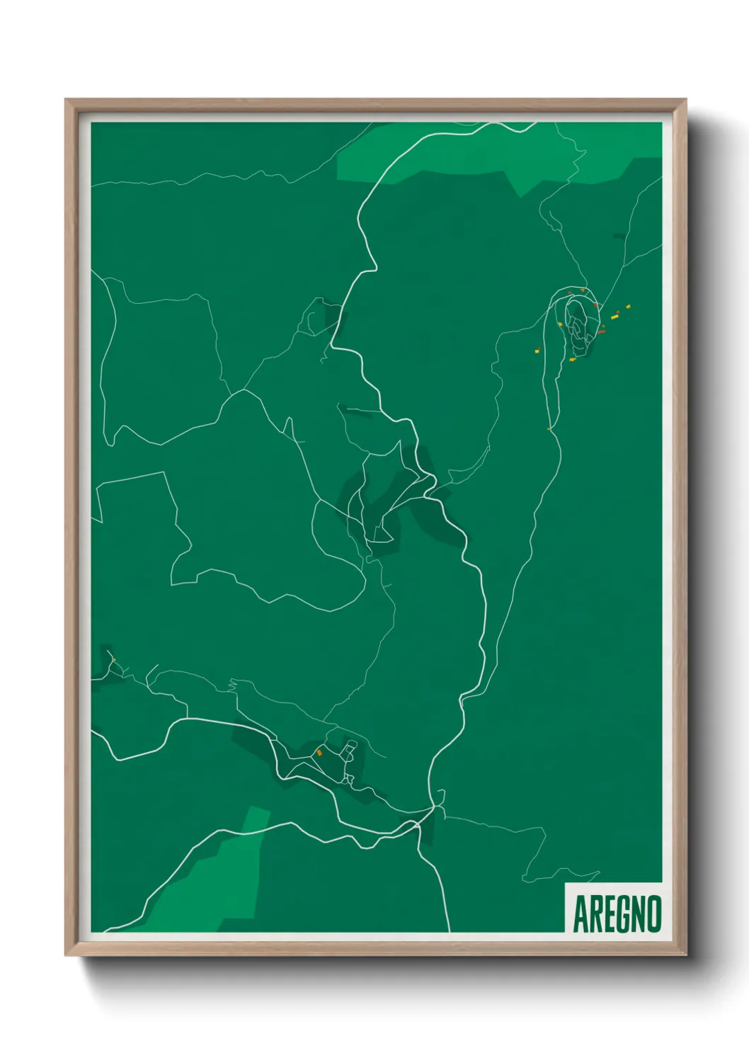 Une affiche de carte sur Aregno