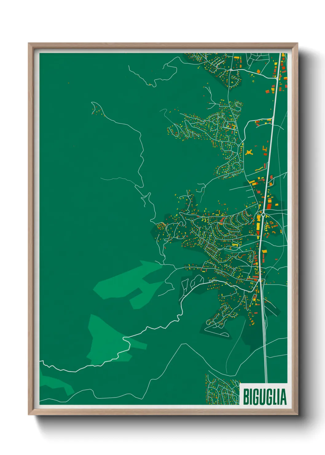 Une affiche de carte sur Biguglia