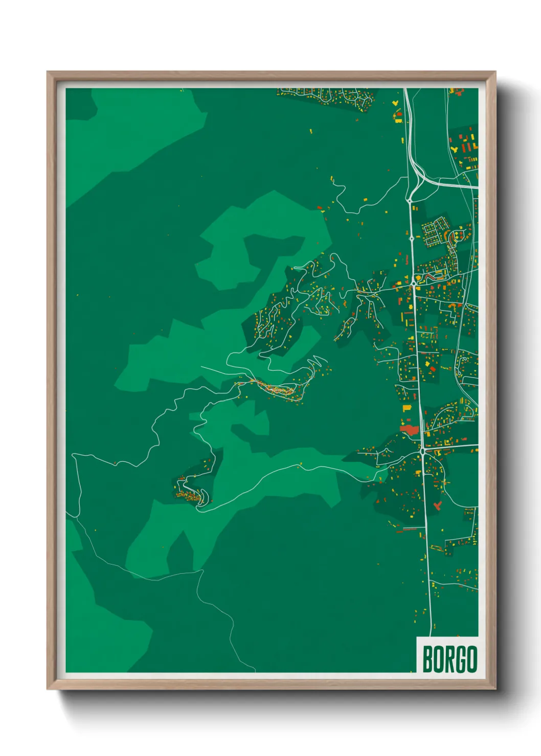 Une affiche de carte sur Borgo