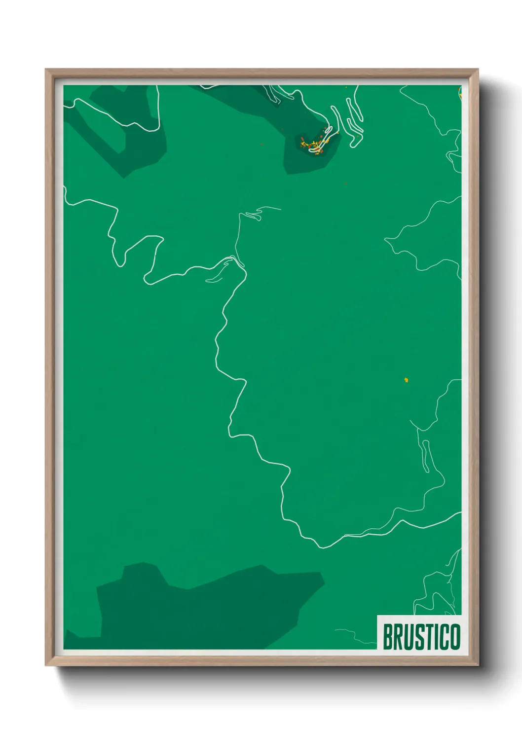 Une affiche de carte sur Brustico