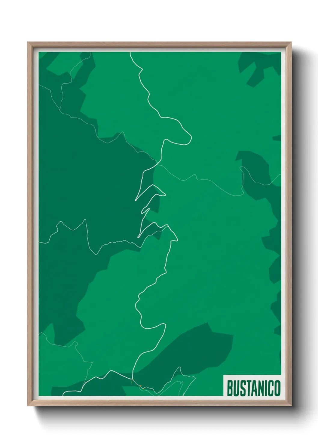 Une affiche de carte sur Bustanico