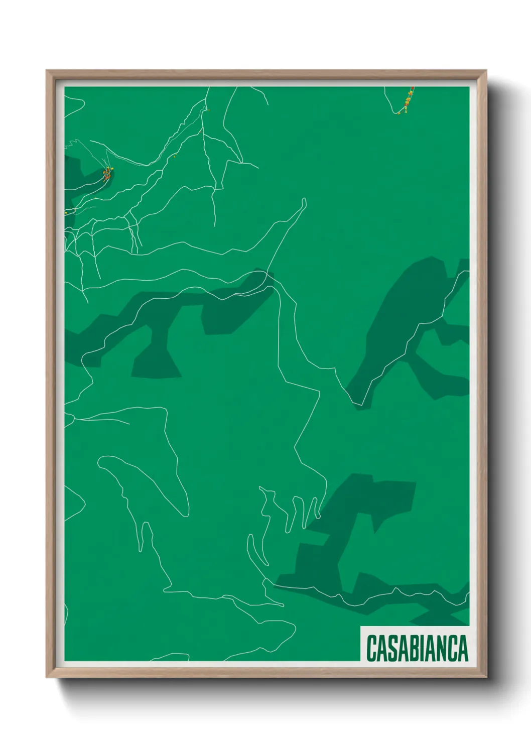 Une affiche de carte sur Casabianca