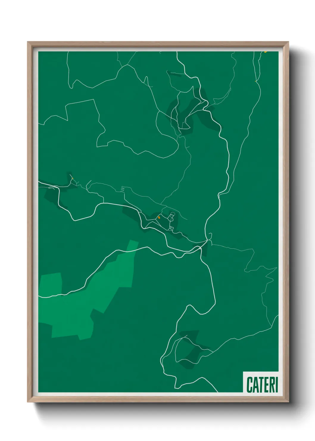 Une affiche de carte sur Cateri