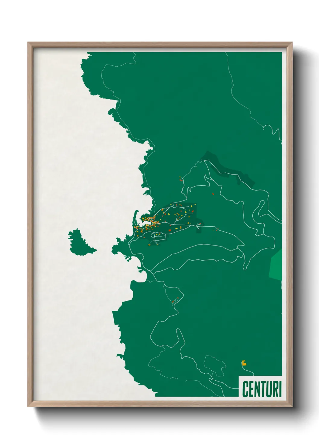Une affiche de carte sur Centuri