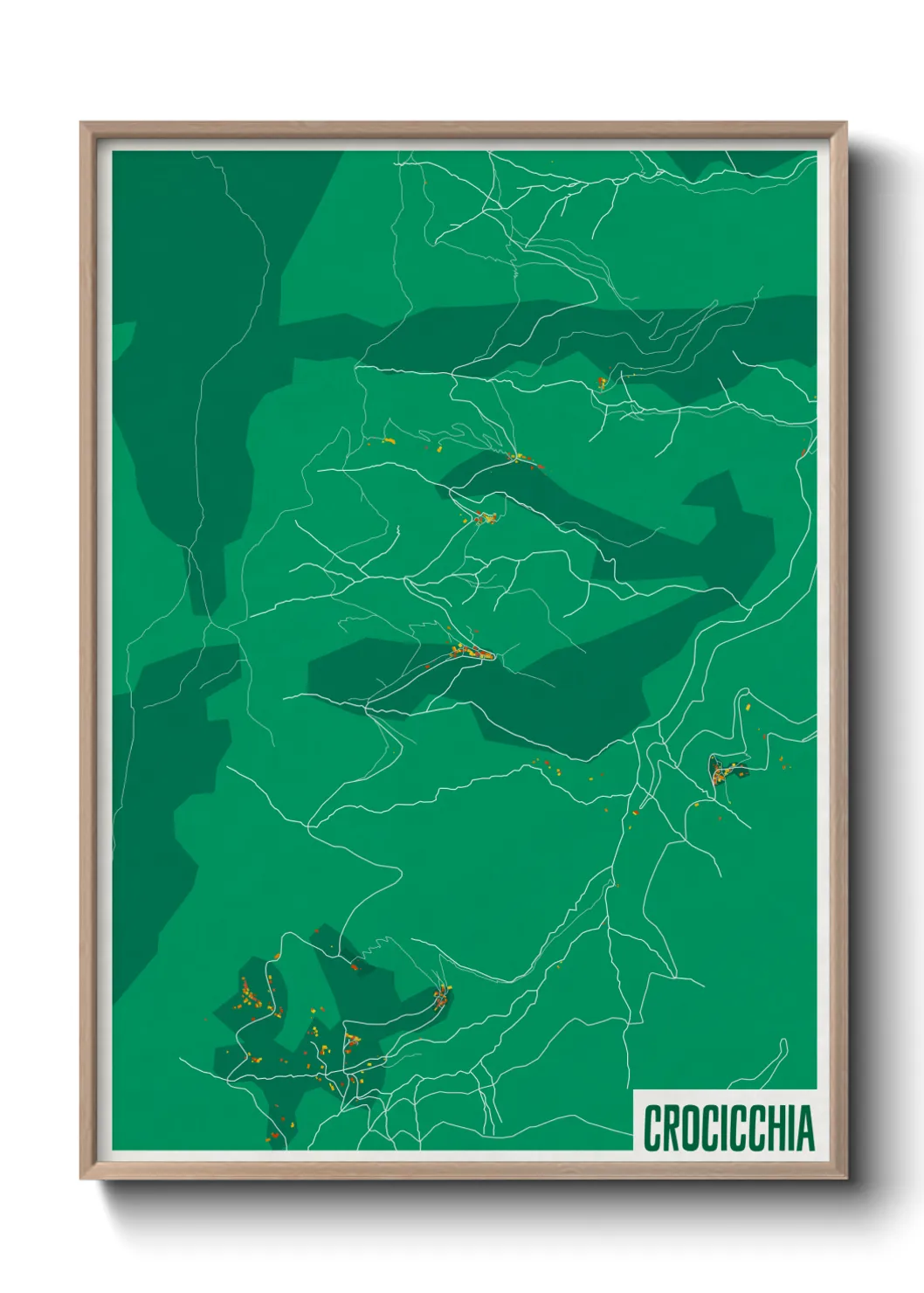 Une affiche de carte sur Crocicchia