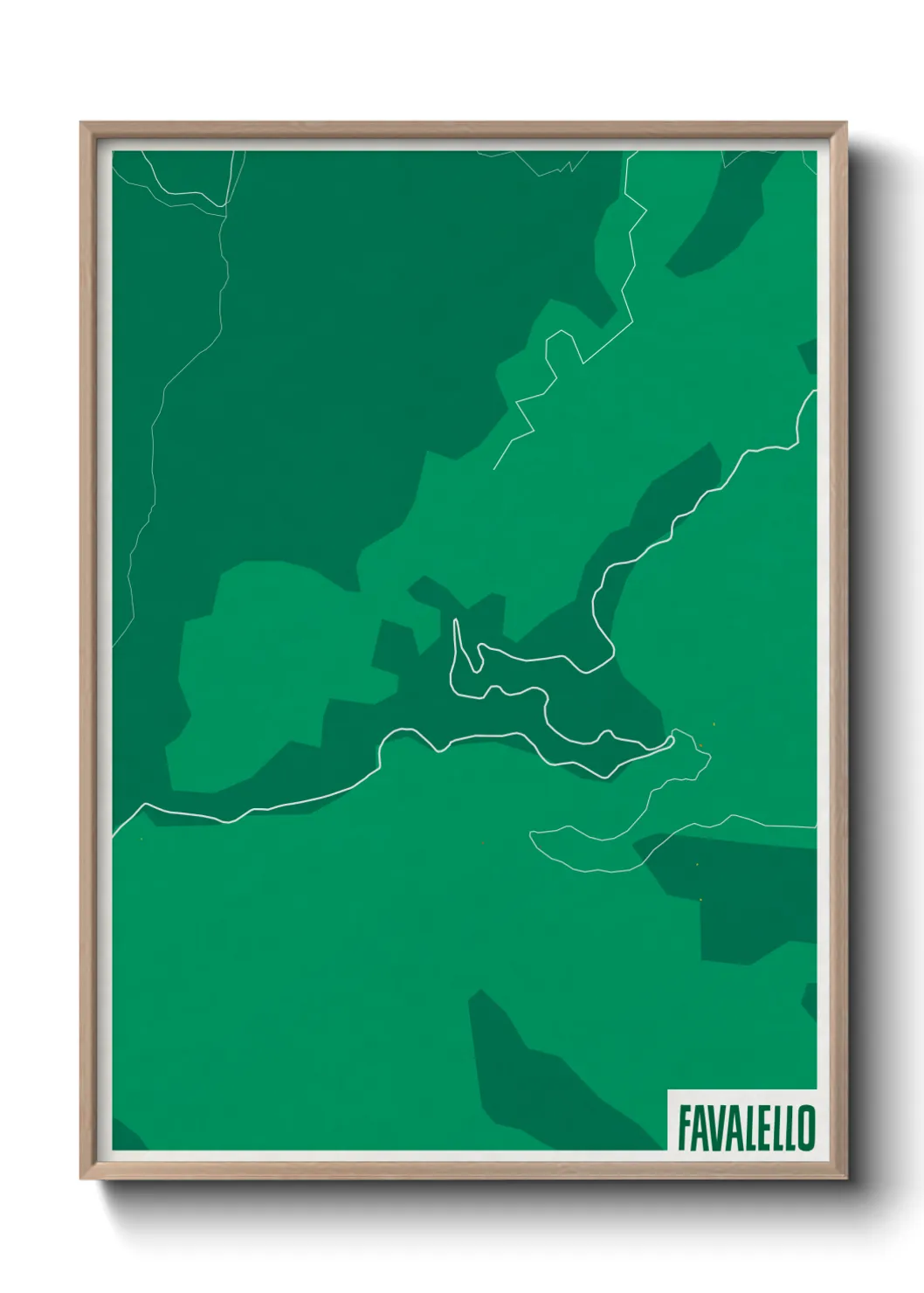 Une affiche de carte sur Favalello