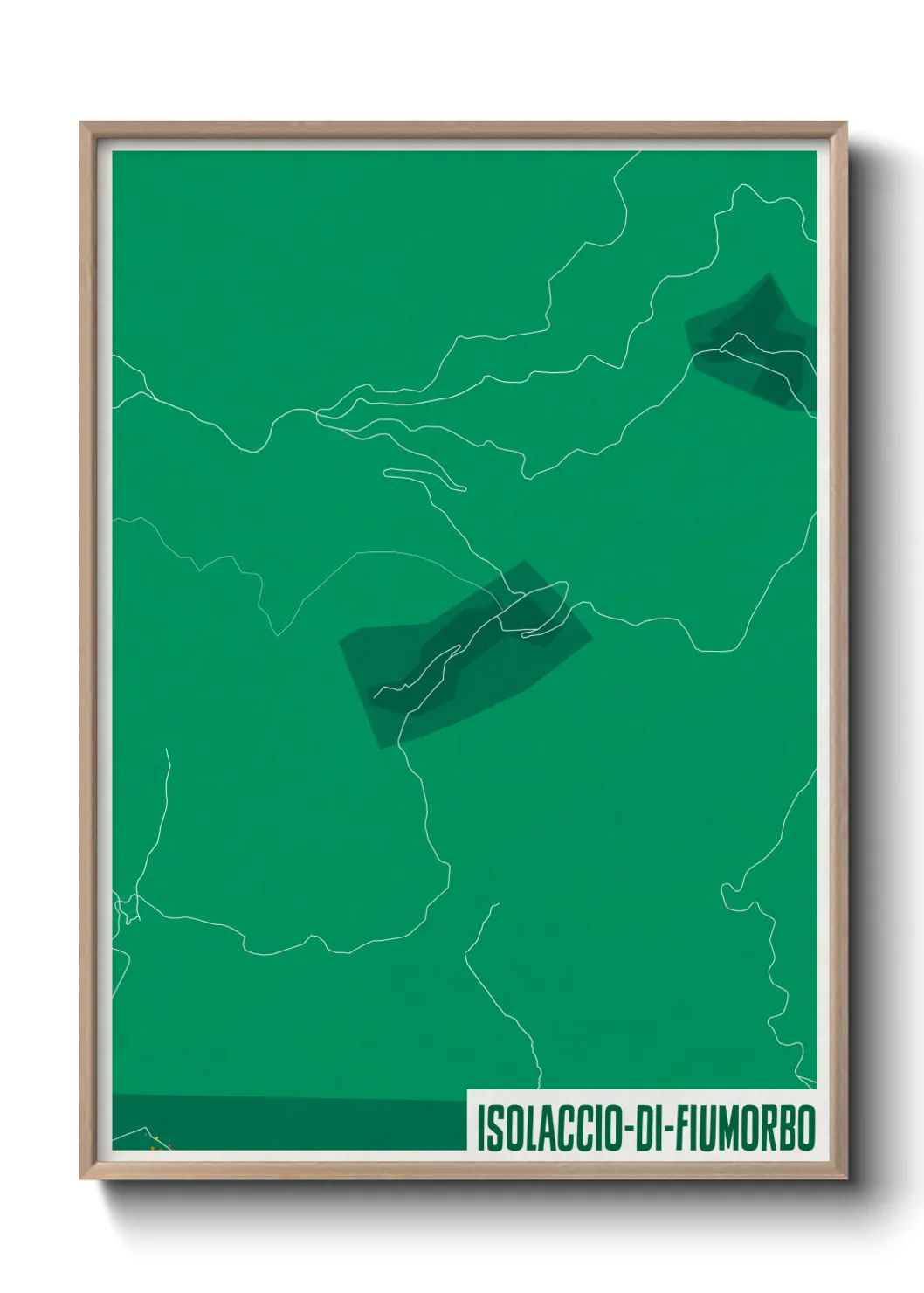 Une affiche de carte sur Isolaccio-di-Fiumorbo