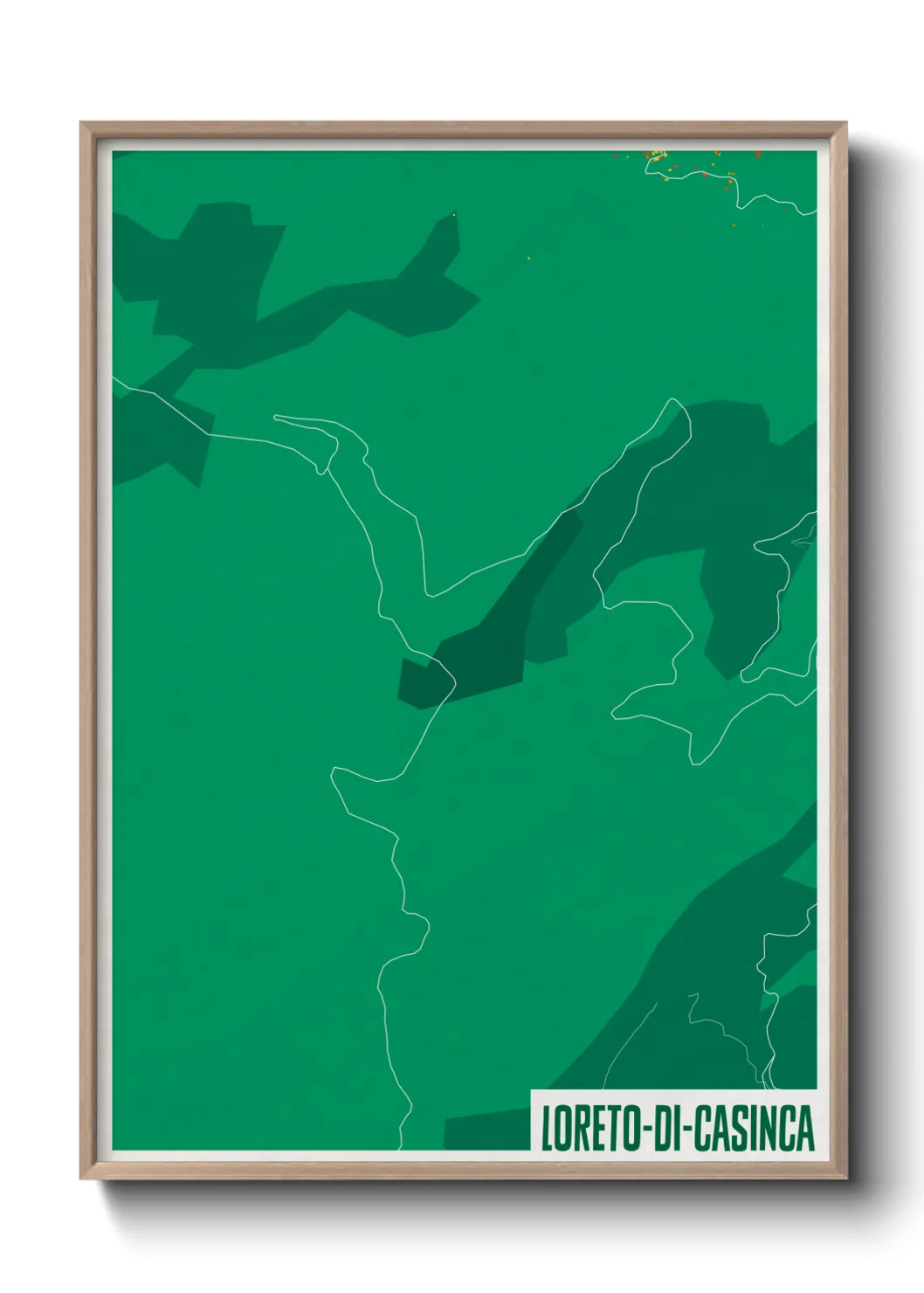 Une affiche de carte sur Loreto-di-Casinca