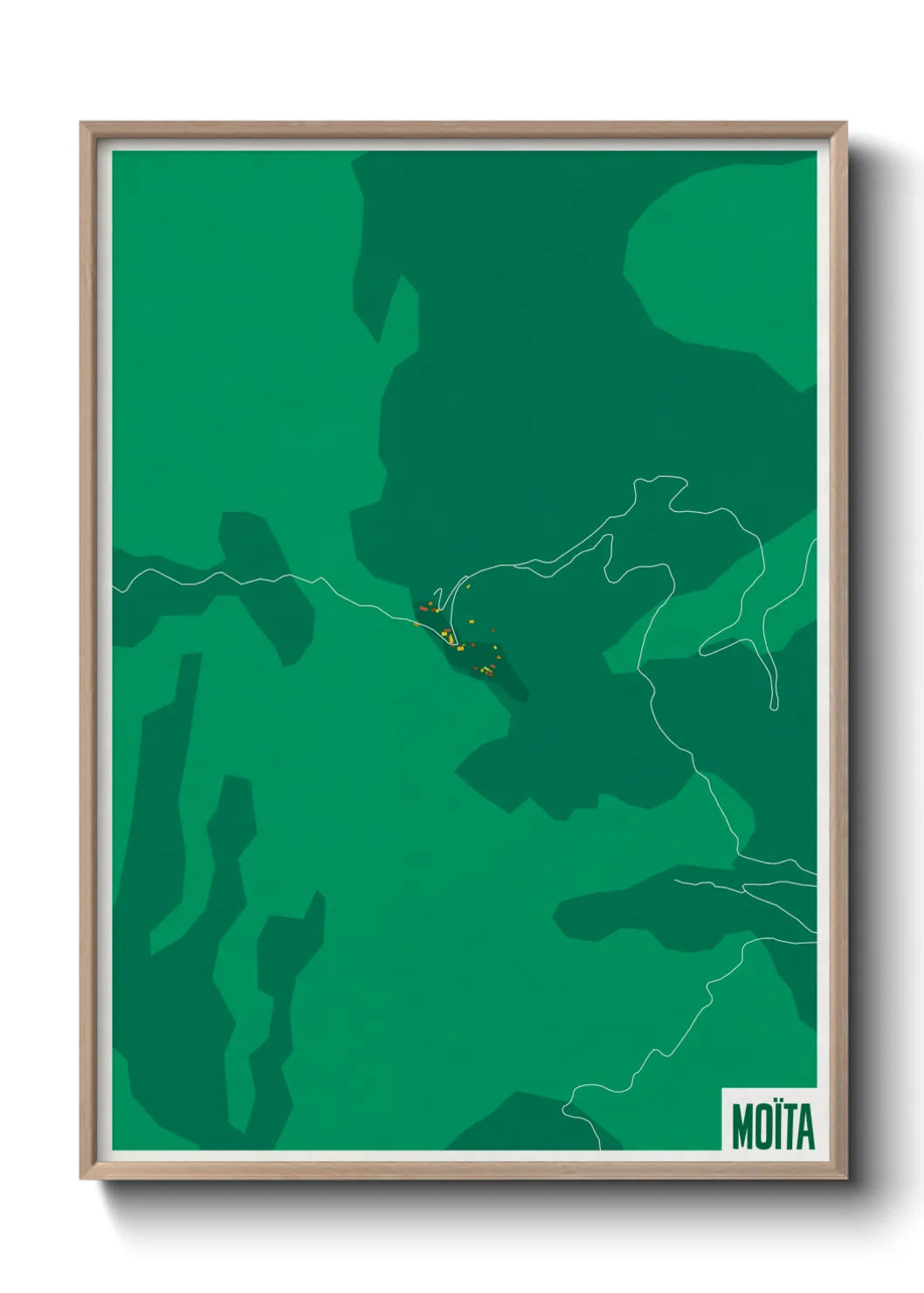 Une affiche de carte sur Moïta
