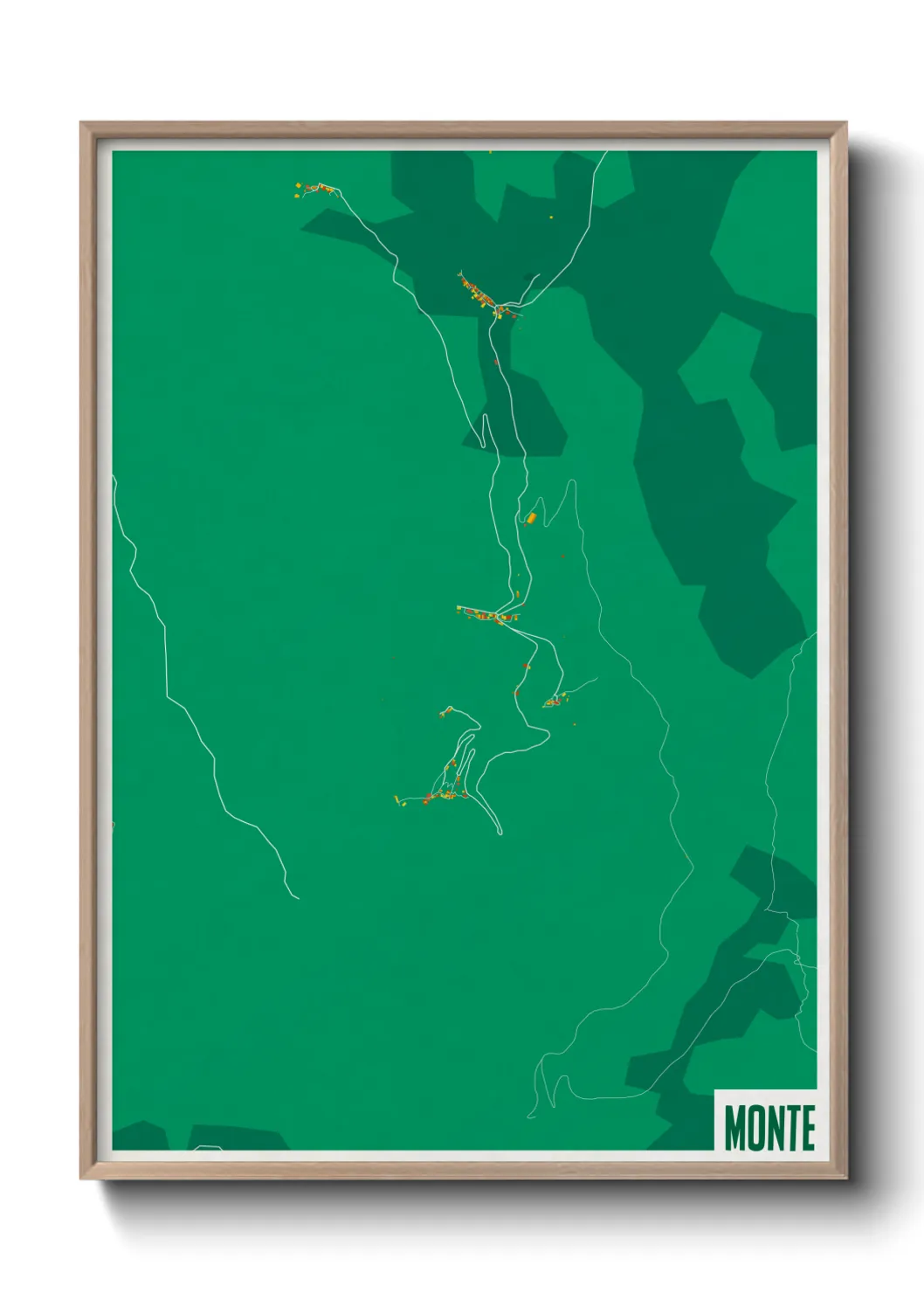 Une affiche de carte sur Monte