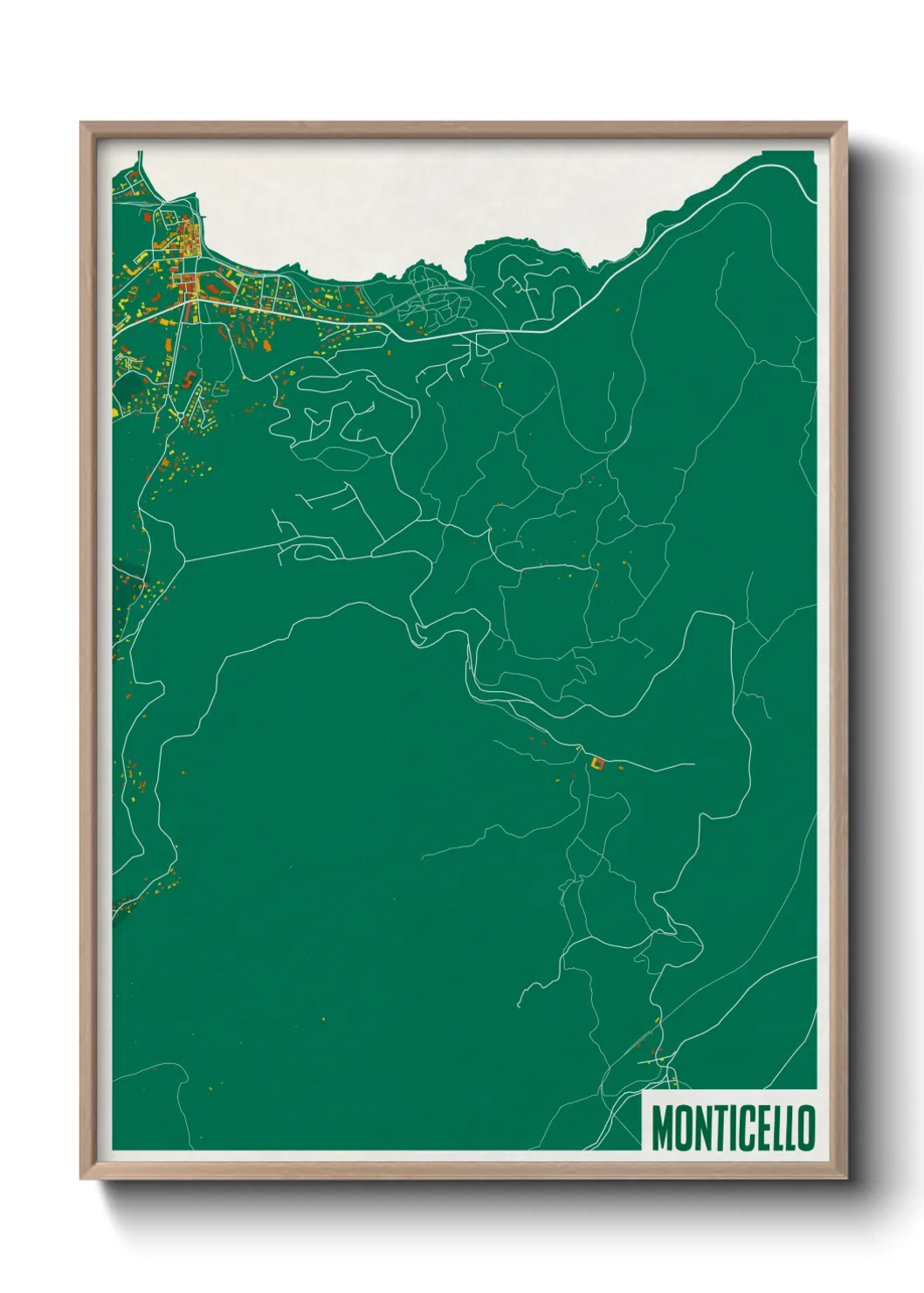 Une affiche de carte sur Monticello