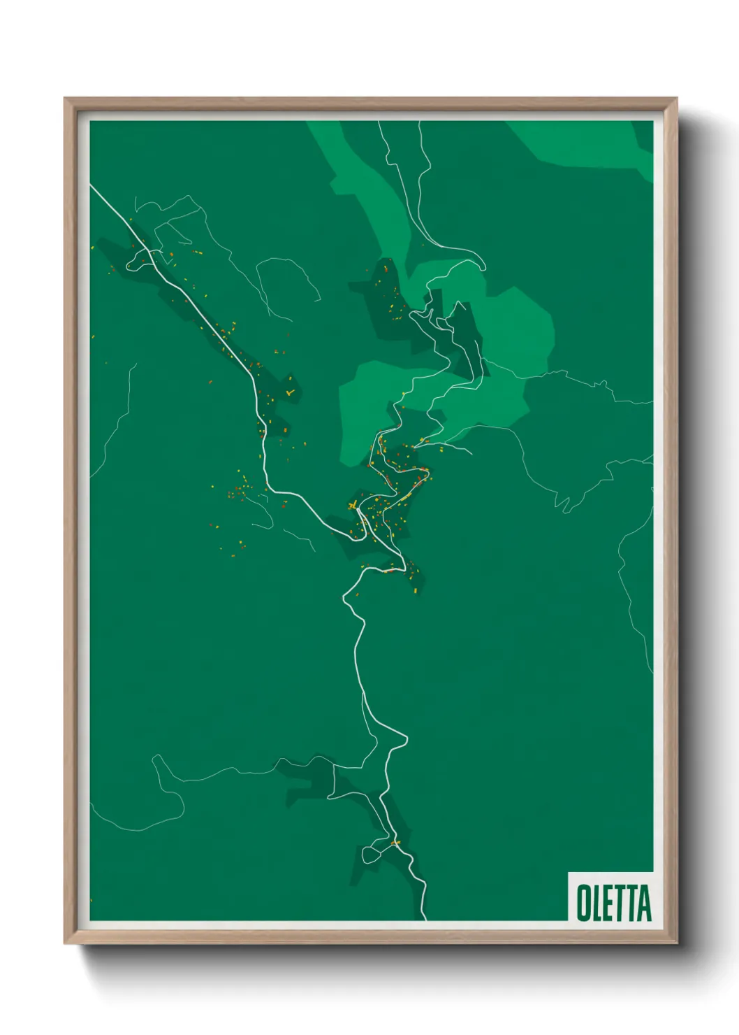 Une affiche de carte sur Oletta